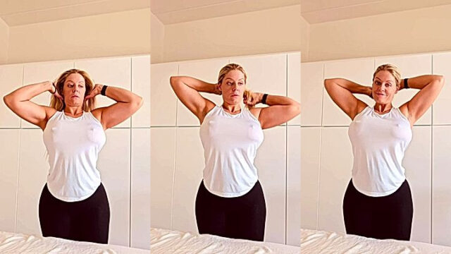 Missmiafit huge tits and pointy nipples showing through her shirt