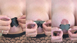 Big tits milf Missmiafit shows off her nipple