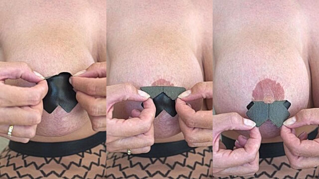 Big tits milf Missmiafit shows off her nipple