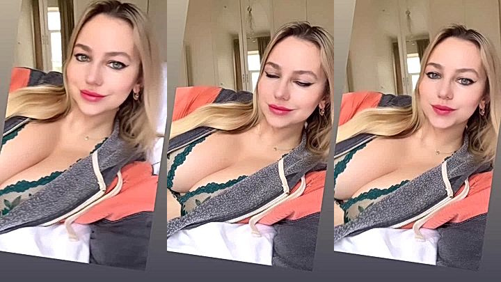 bitch ass model showing off her huge tits(Neringa Kriziute)