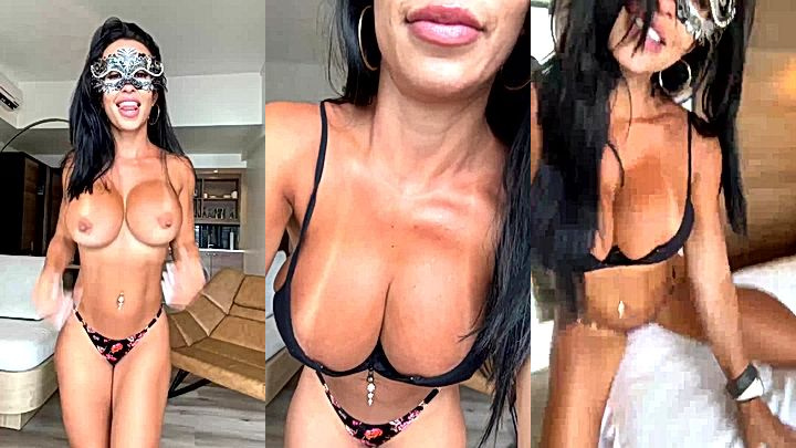 Miss Lexa takes her bra off to reveal her huge boobs
