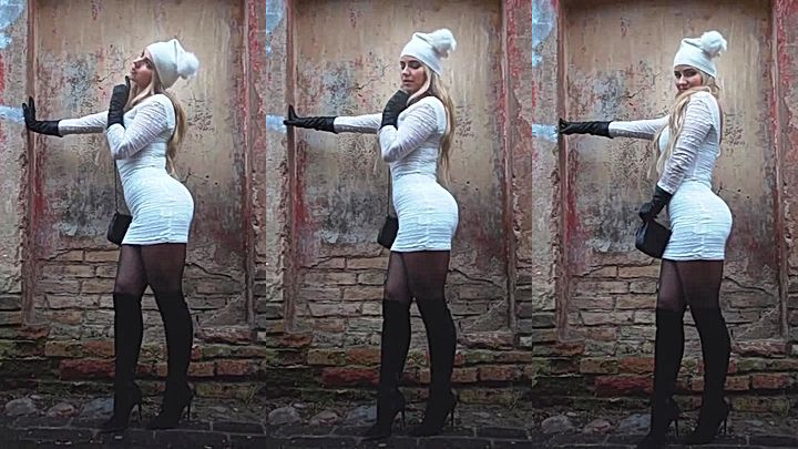 teasing video of Neringa Kriziute in teh alley