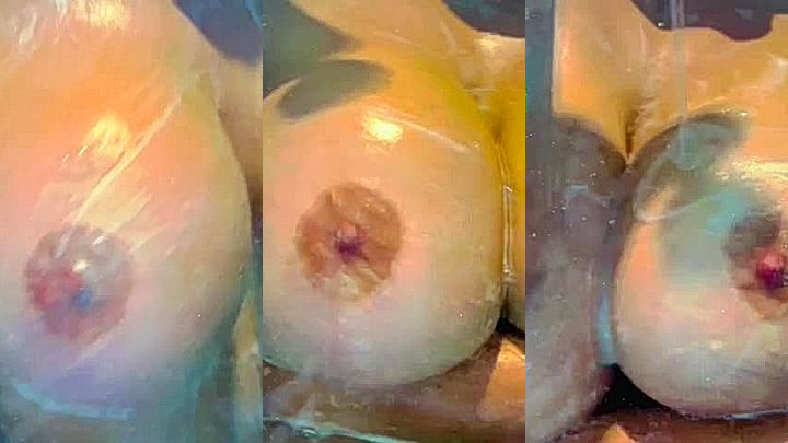Big tits milf Missmiafit wasshing her huge boobs in shower