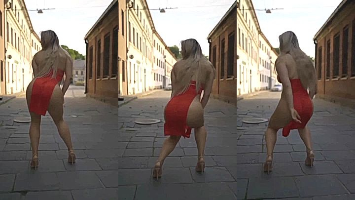 big ass model twerking outdoor