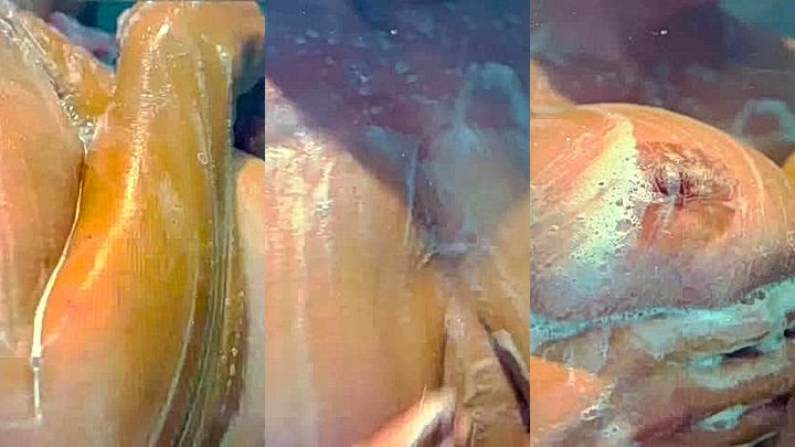 Missmiafit washes big tits in shower