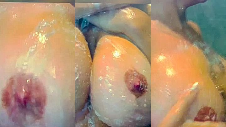 Missmiafit in shower washing her huge tits