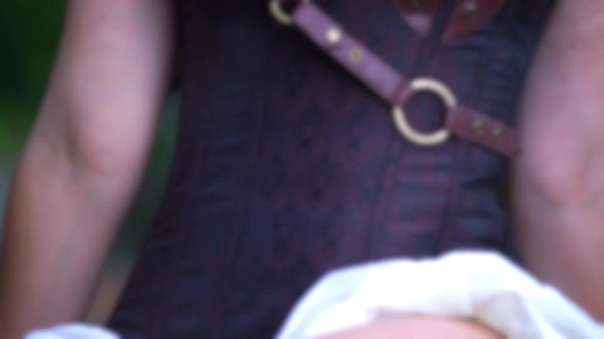 wild chick Holly Wolf in a cosplay playing with her big boobs