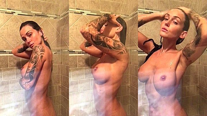 big tits model is showing her boobs in the shower onlyfans leaked nude