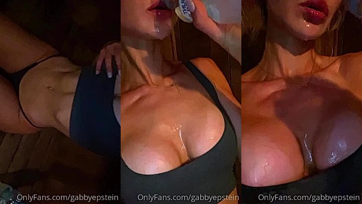 sexy slut Gabby Epstein teasing and pouring water on her tits onlyfans