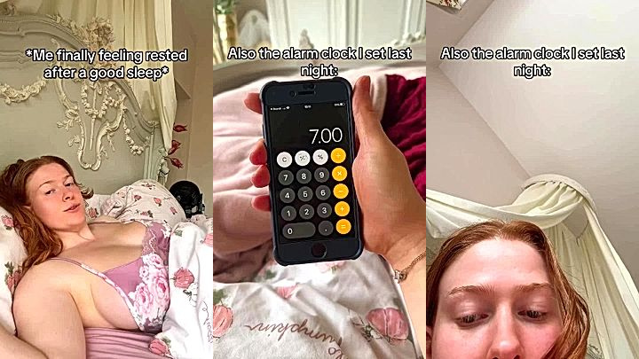 sexy sleepy model Imogen Lucieshows big tits in lingerie on bed